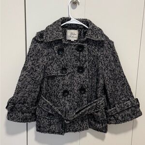 Vintage Urban Behavior Y2K Black & Gray Herringbone Coat